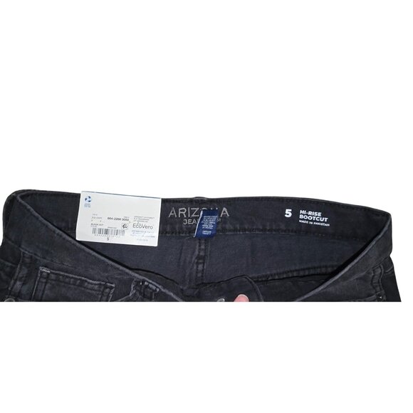 Arizona Womens Hi-Rise Bootcut Distressed Black Jeans Size 5 EcoVero Denim - Picture 5 of 10